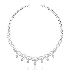 Beautifully Crafted Diamond Necklace in 18k gold with Certified Diamonds -NCK1190P